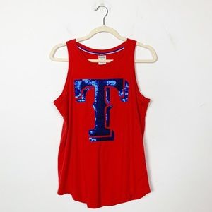 Victoria’s Secret PINK Texas rangers sequin tank